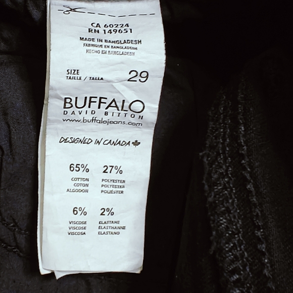 Buffalo Jeans Black, size 29. EUC - Picture 3 of 6